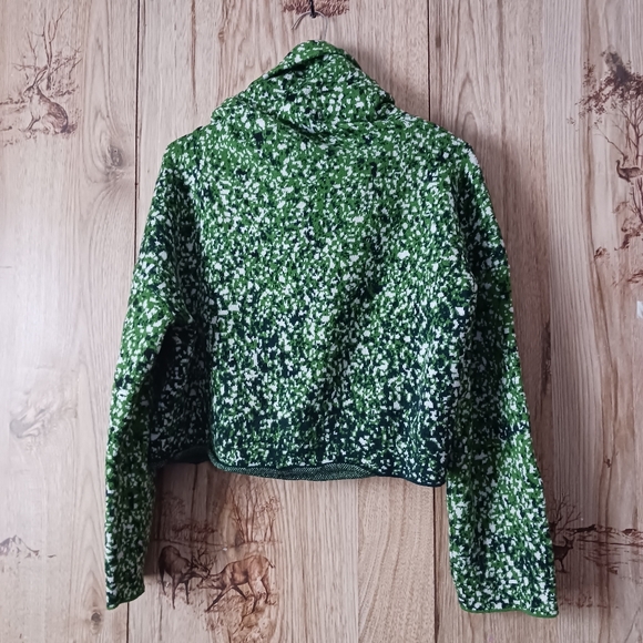 Anntian Jaqaurd Knit Cowl Neck 100% Wool Cropped Sweater One Size - Picture 4 of 8